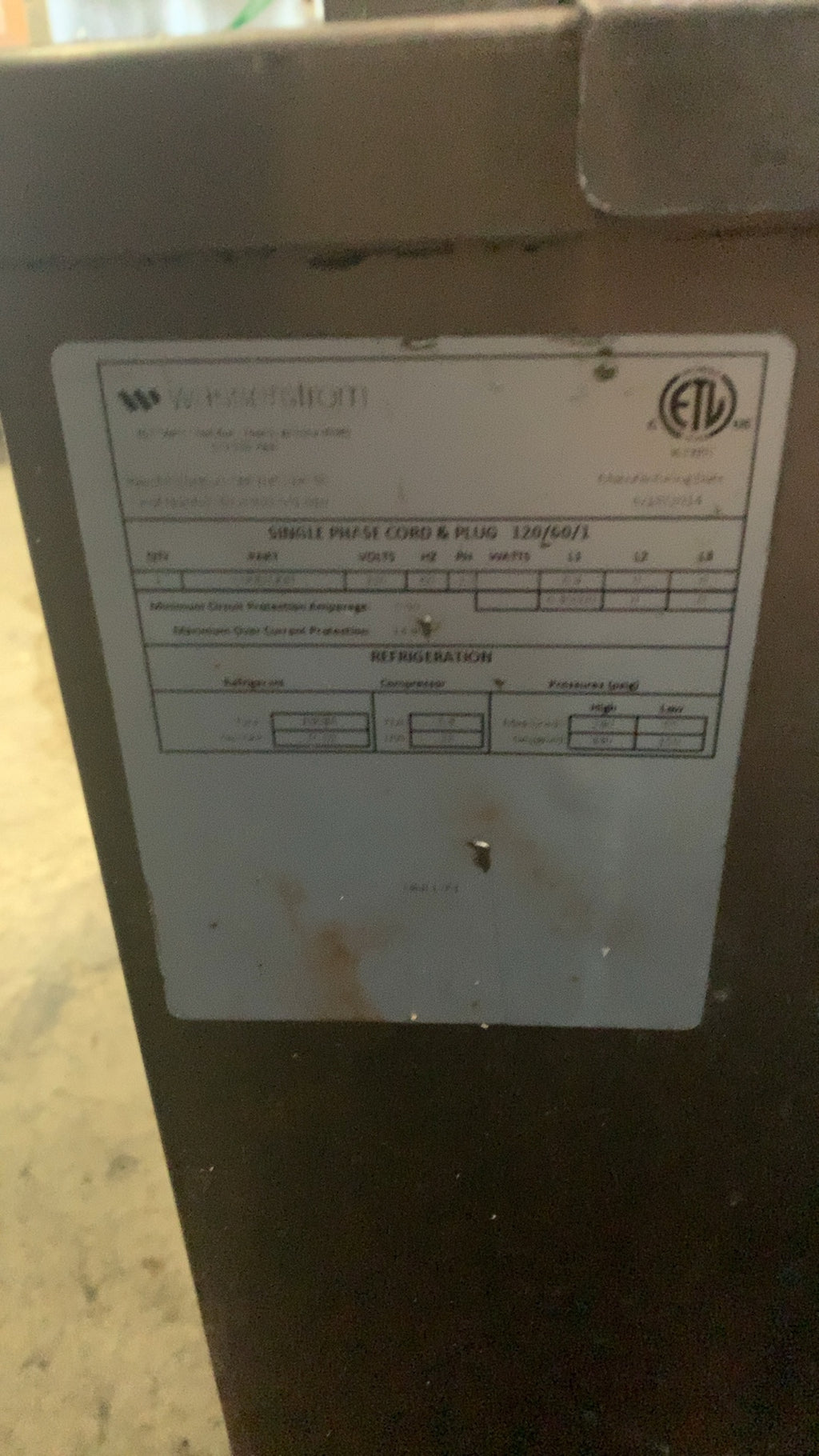 Wasserstrom WCC-48 Refrigerated Cold Well, Underbar Sliding Top 120V Stainless Steel