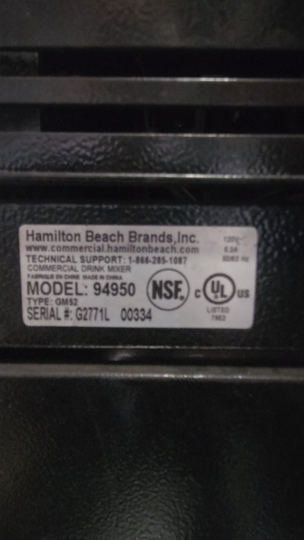 Hamilton Beach Brands, Inc. 94950 Drink Mixer, Spindle Variable Speed Commercial