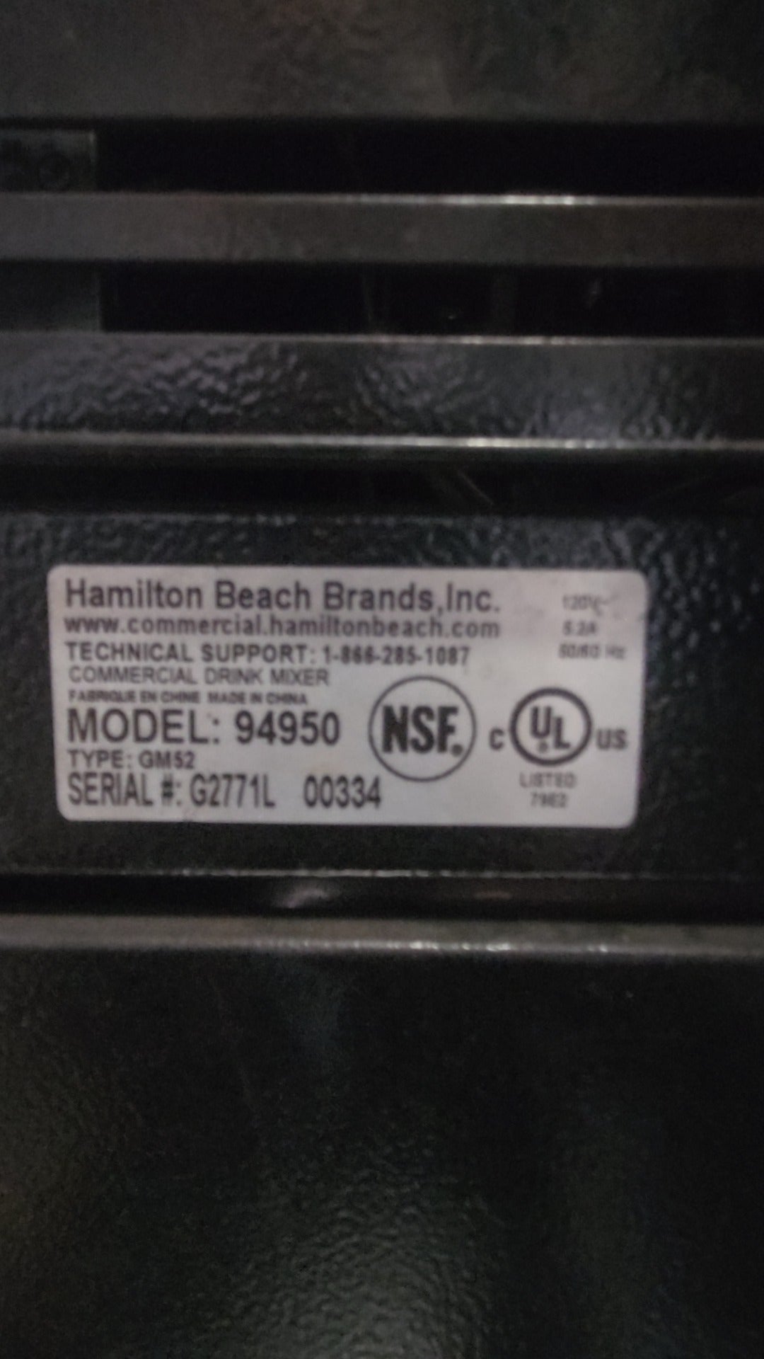 Hamilton Beach Brands, Inc. 94950 Drink Mixer, Spindle Variable Speed Commercial