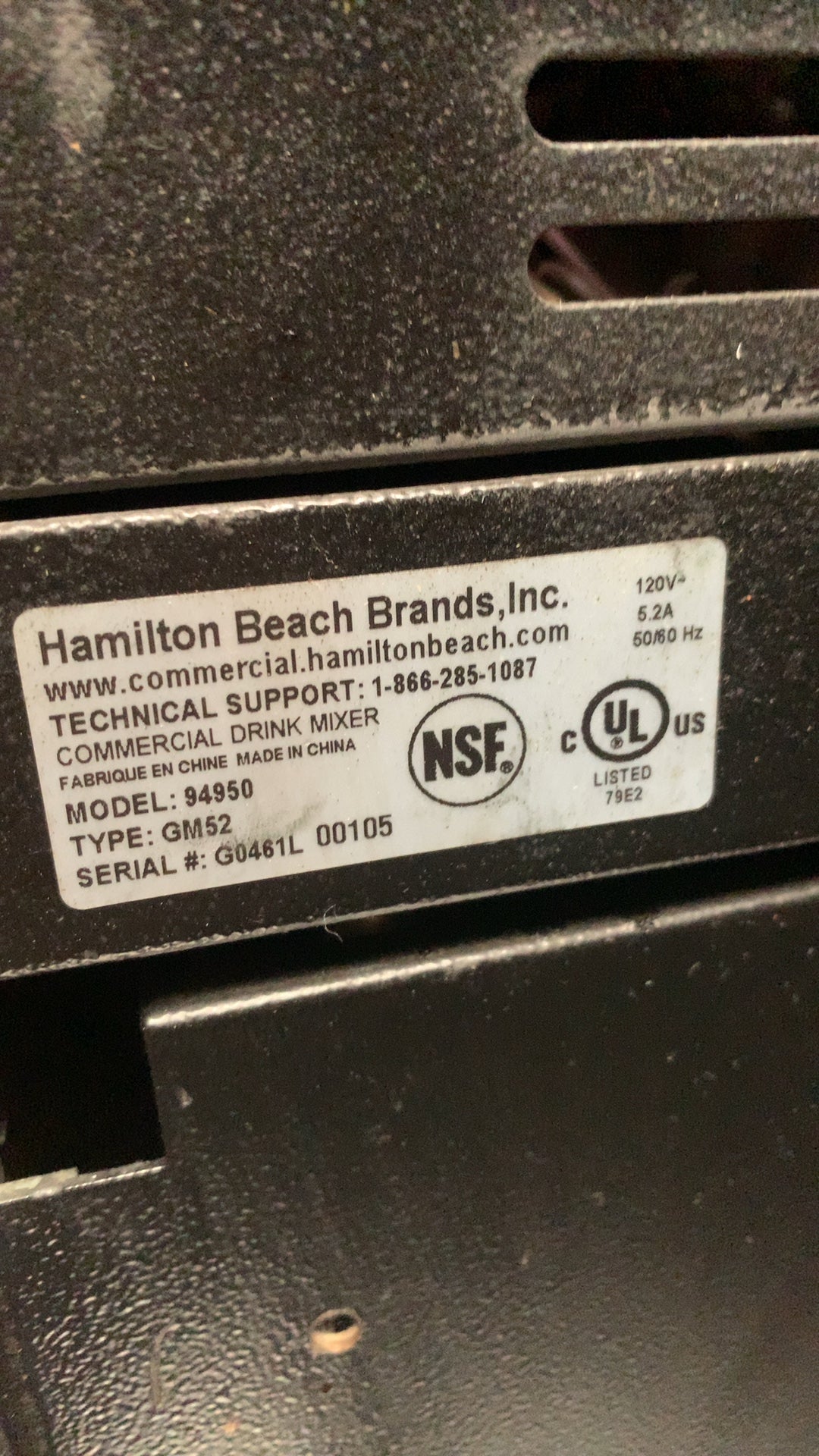 Hamilton Beach 94950 Commercial Drink Mixer, Variable Speed Single Spindle