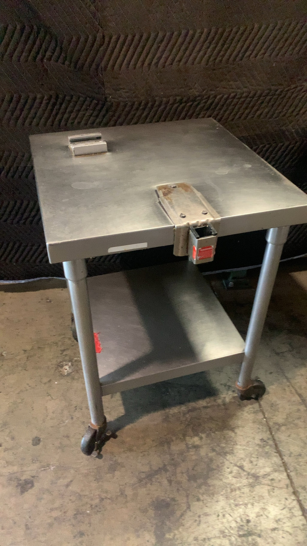 SS-UTILITY-3024-C Work Table, Mobile, Two-Shelf With Casters and Specialized Holders, Stainless Steel