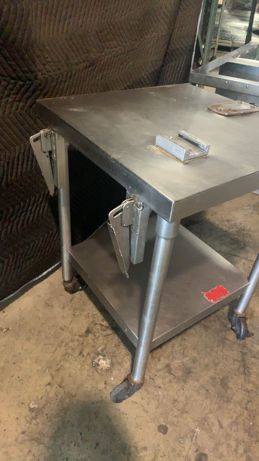 SS-UTILITY-3024-C Work Table, Mobile, Two-Shelf With Casters and Specialized Holders, Stainless Steel