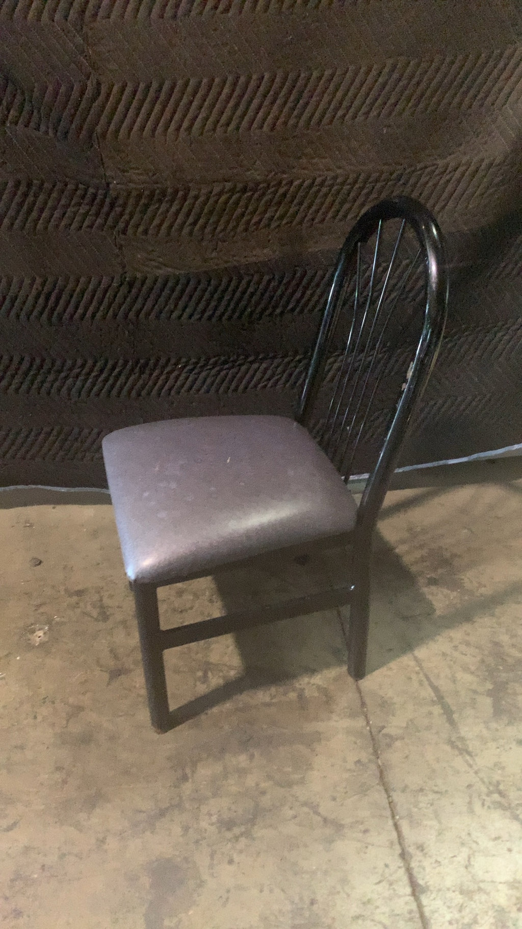 Arched Back Chair, Dining Black Metal Frame Padded Seat