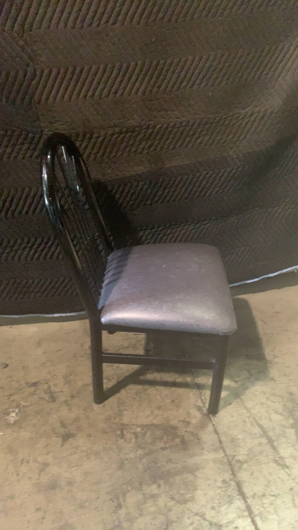 Arched Back Chair, Dining Black Metal Frame Padded Seat