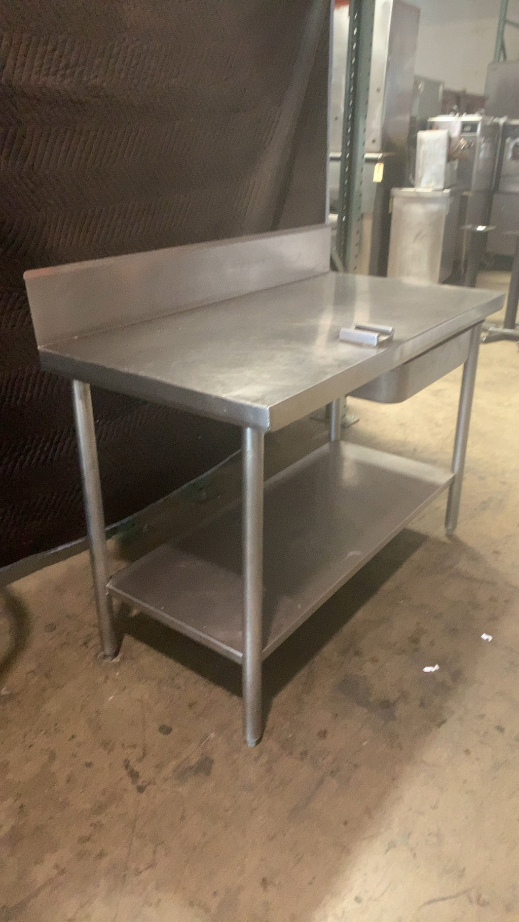UT-4824-P Work Table, Stainless Steel, With Undershelf And Integrated Pan