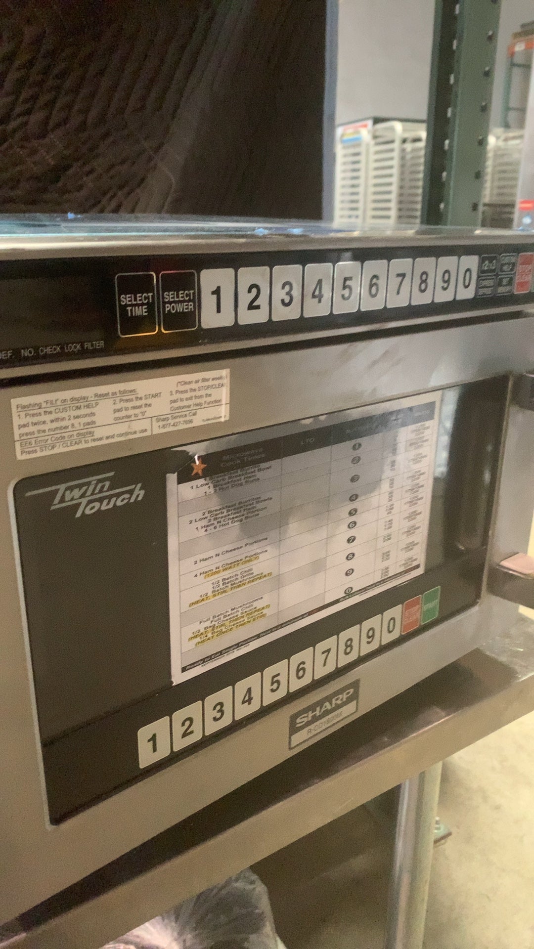 SHARP R-CD1800MA Microwave Oven, Commercial Use Twin Touch 208/230V 2.7kW