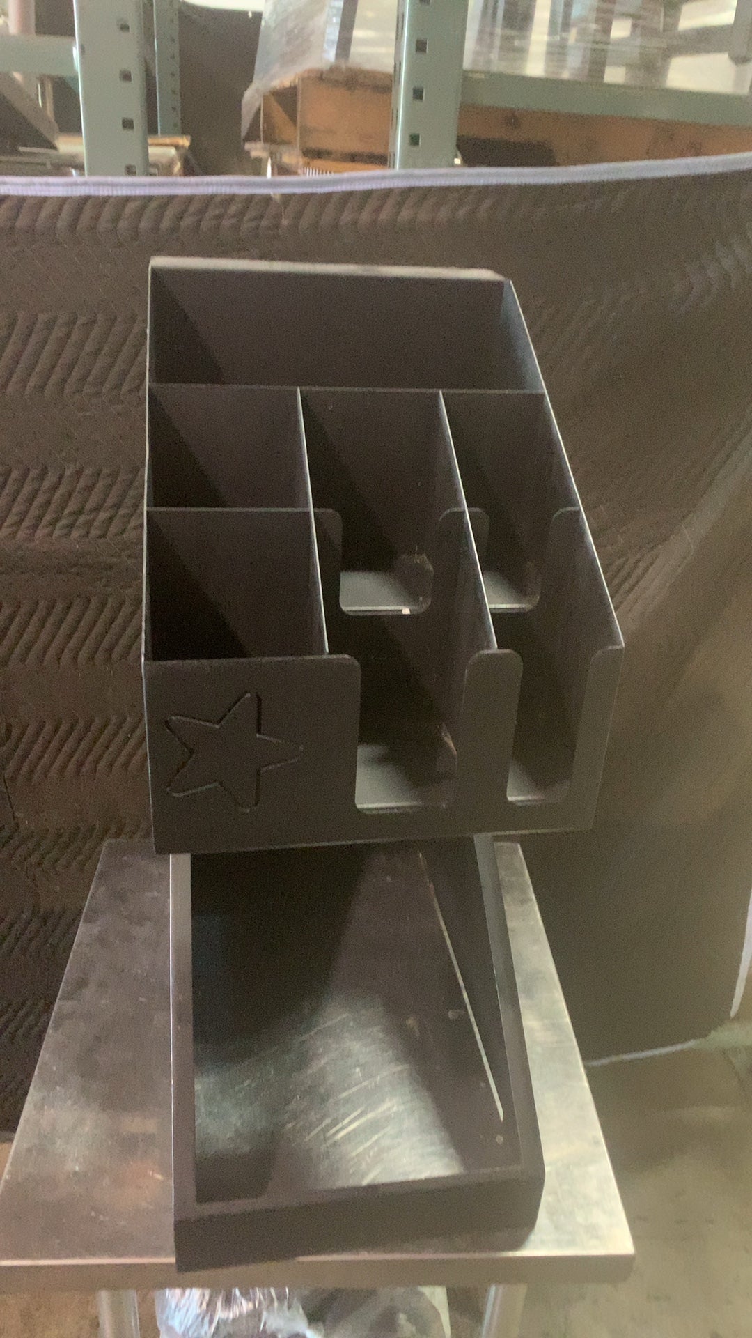 Star Cutout Beverage Condiment Organizer Beverage Station Organizer, Two Tier Multi-Compartment Star Cutout Design