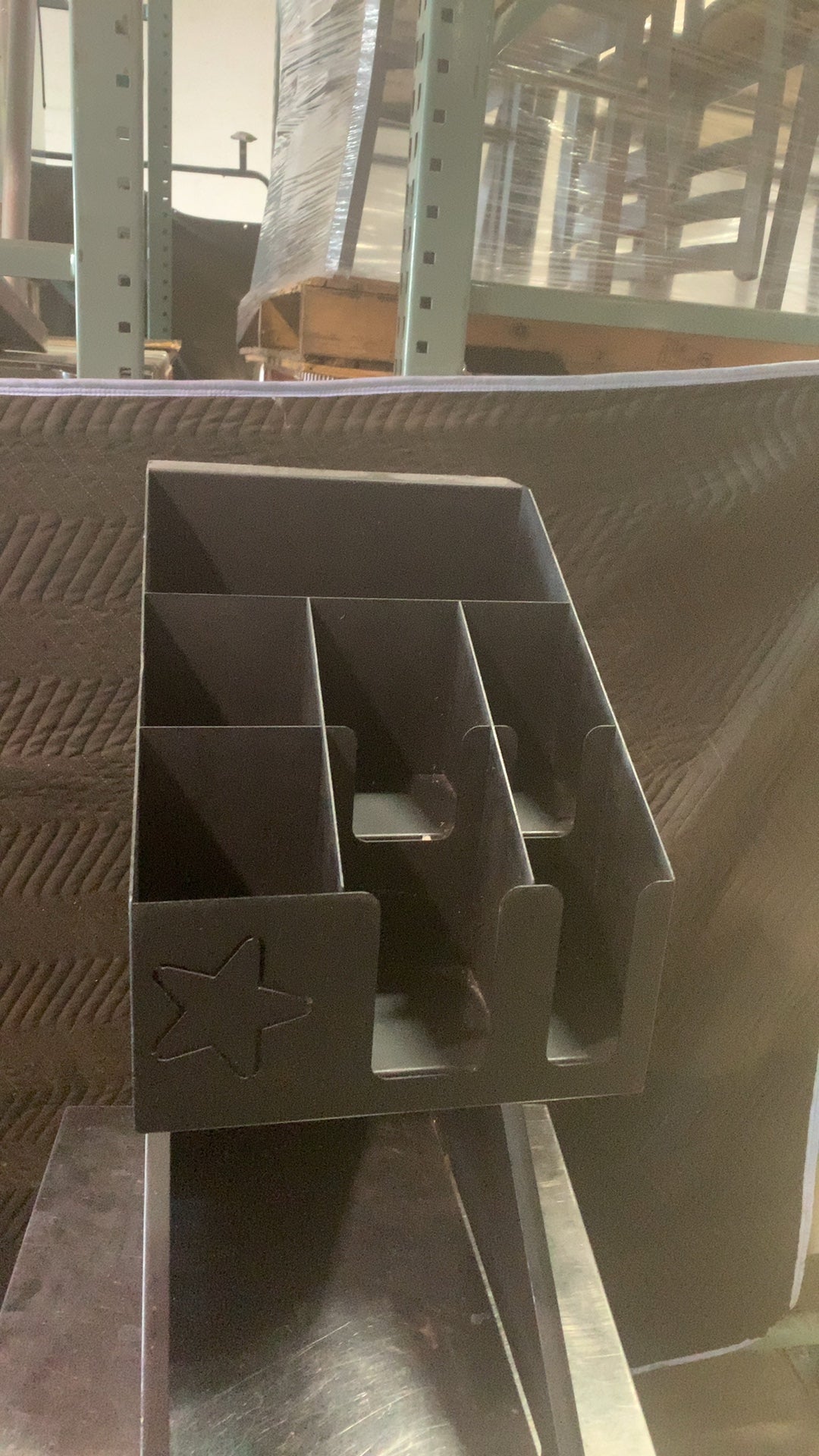 Star Cutout Beverage Condiment Organizer Beverage Station Organizer, Two Tier Multi-Compartment Star Cutout Design