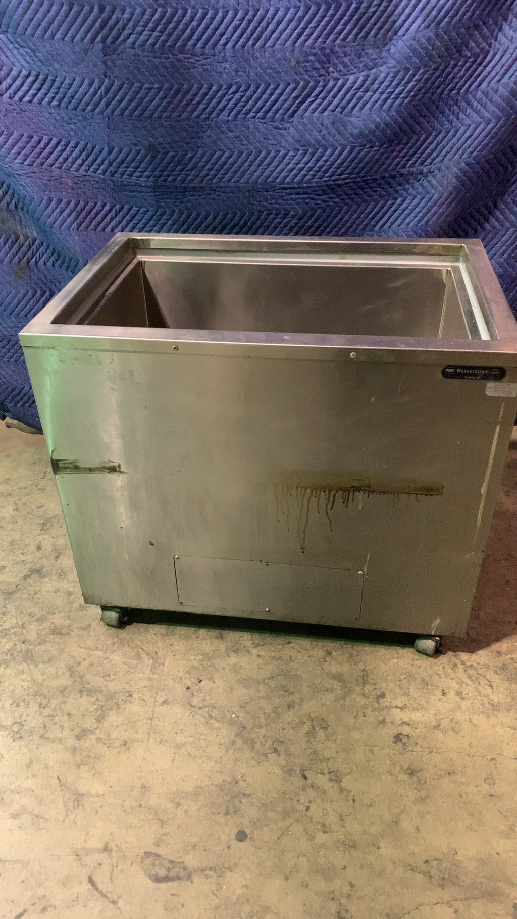 Wasserstrom DCS Group Series Cold Well, Refrigerated Open Top Stainless Steel, On Casters, With Drain