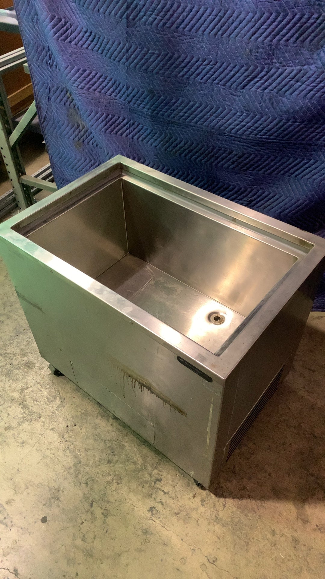 Wasserstrom DCS Group Series Cold Well, Refrigerated Open Top Stainless Steel, On Casters, With Drain