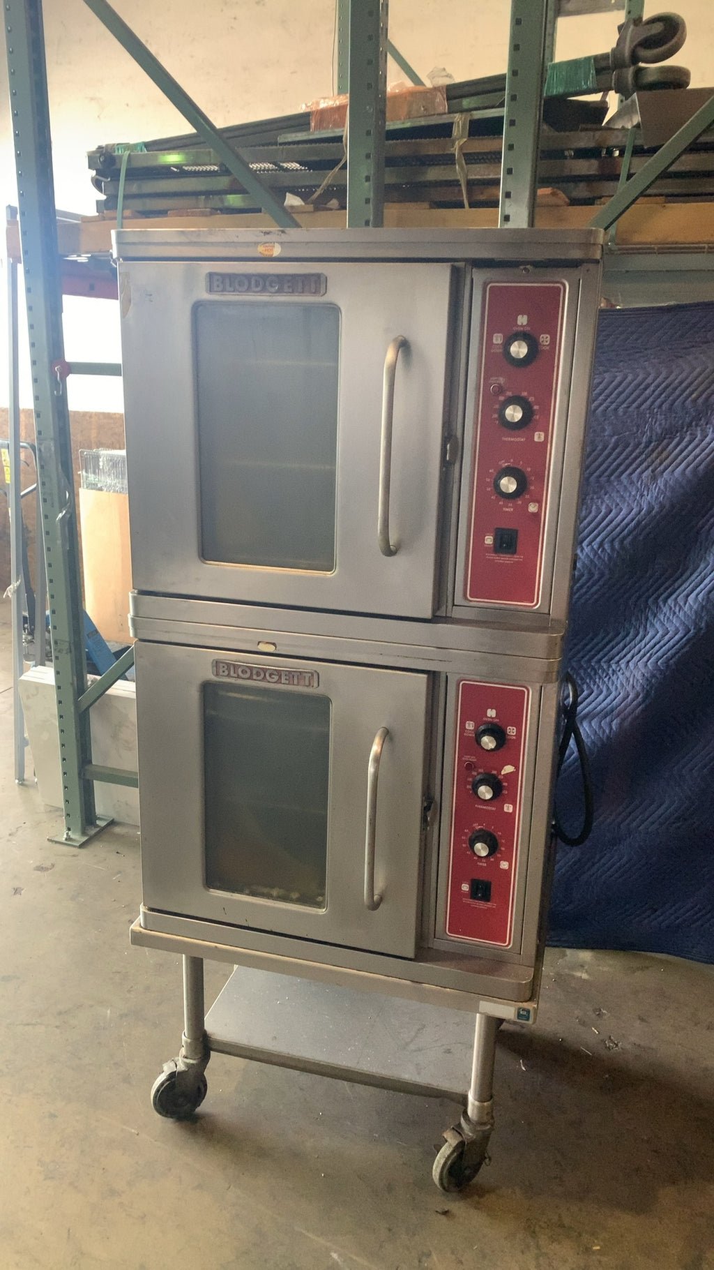 Blodgett DFG-200 Convection Oven, Double Stacked Commercial Stainless Steel Mobile