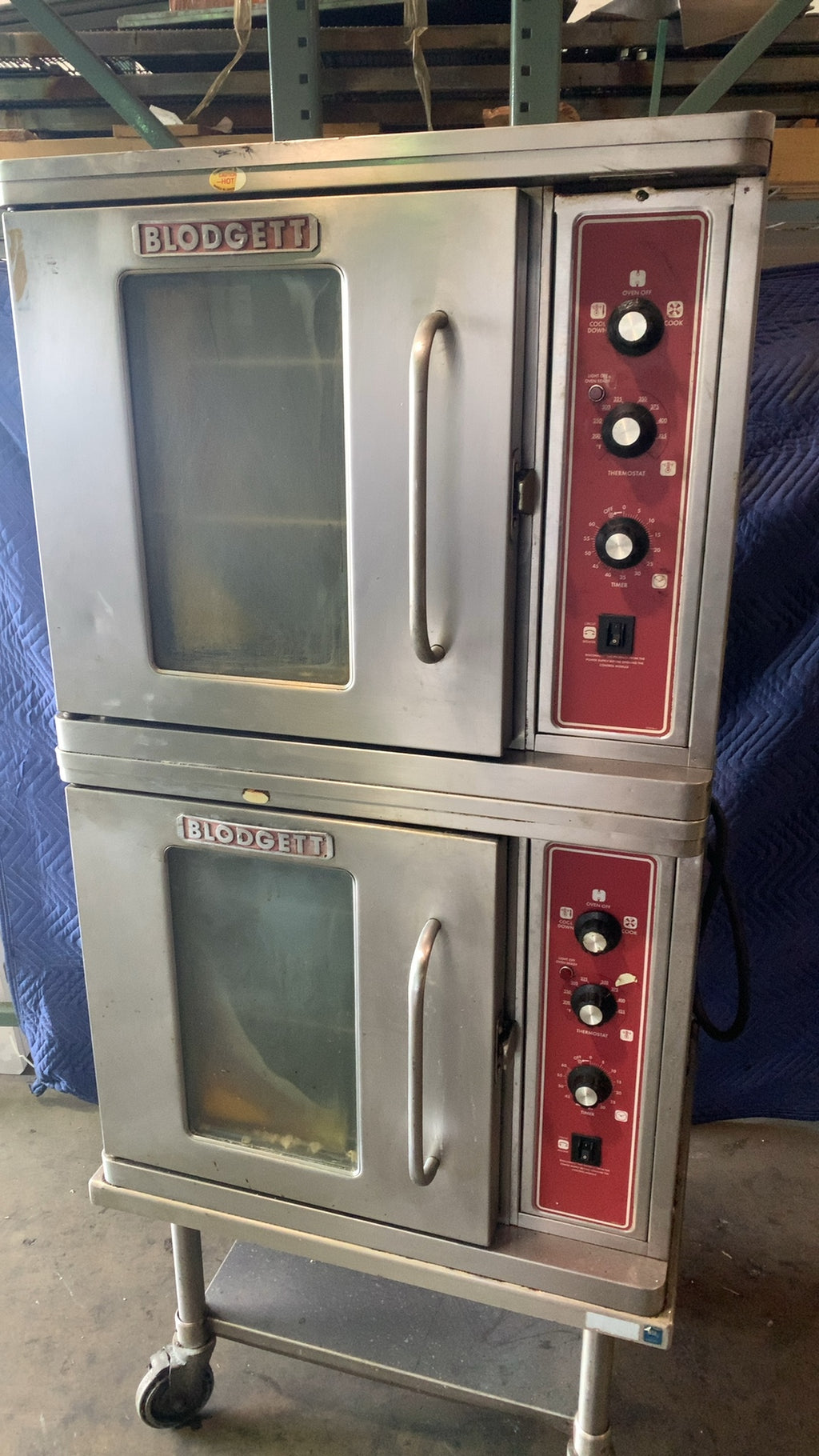 Blodgett DFG-200 Convection Oven, Double Stacked Commercial Stainless Steel Mobile