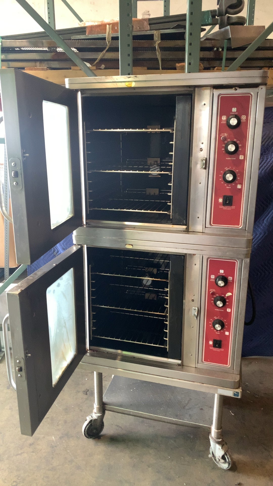 Blodgett DFG-200 Convection Oven, Double Stacked Commercial Stainless Steel Mobile