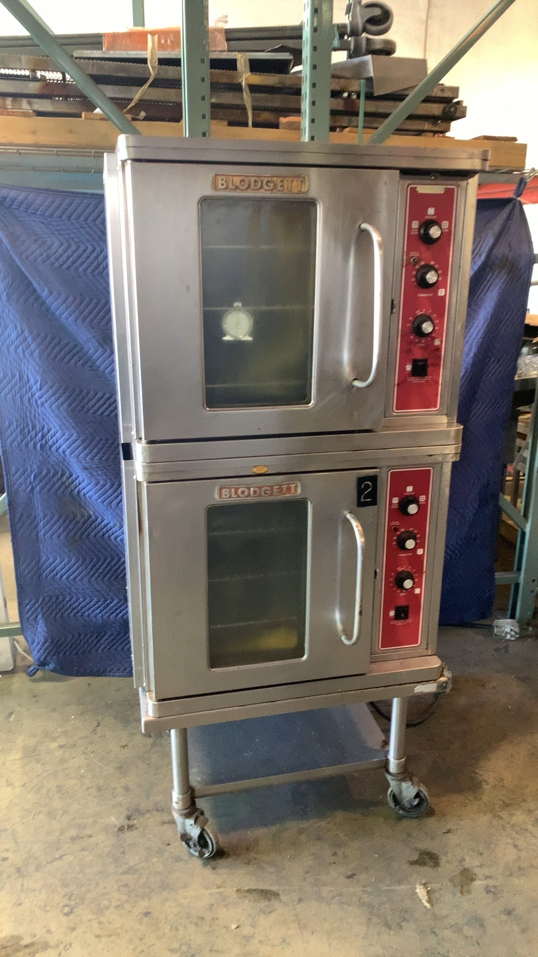 BLODGETT DFG-100 Convection Oven, Double Deck On Stand, With Casters