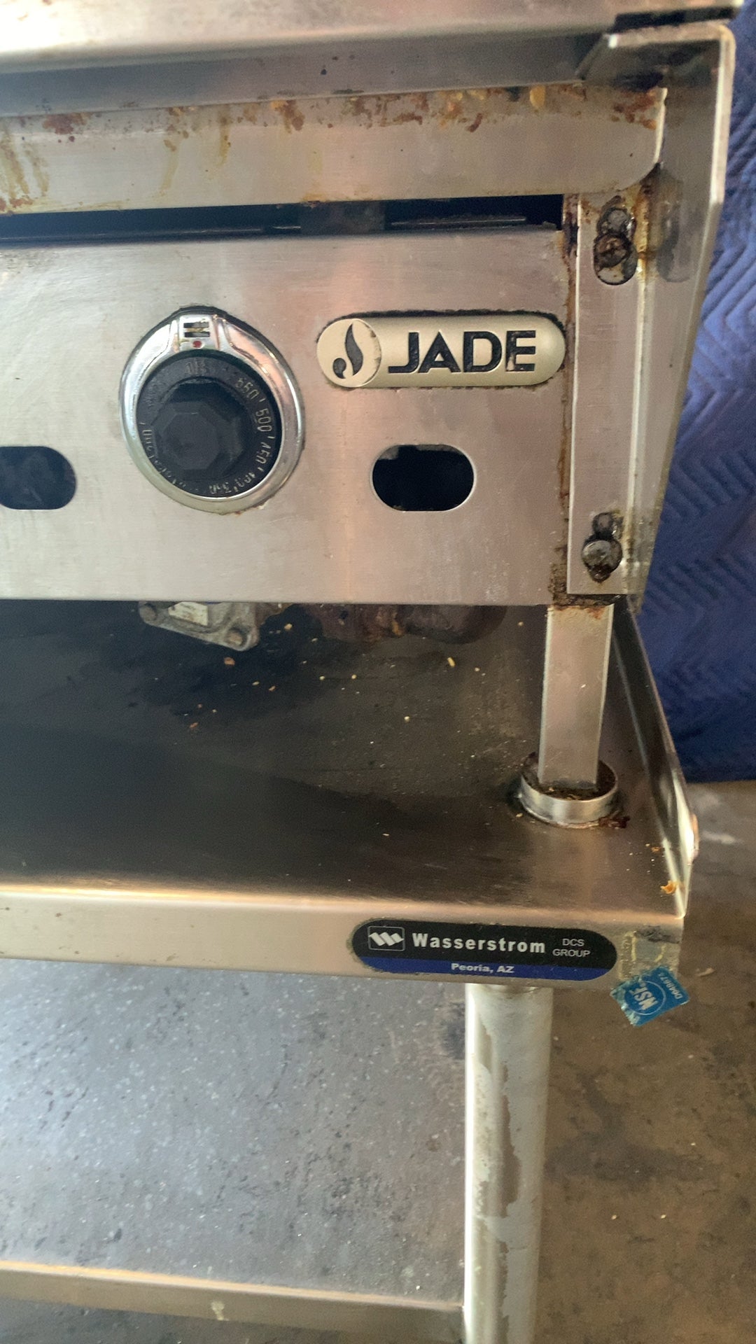 JADE JRG-48 Griddle, Commercial Flat Top Stainless Steel On Rolling Stand
