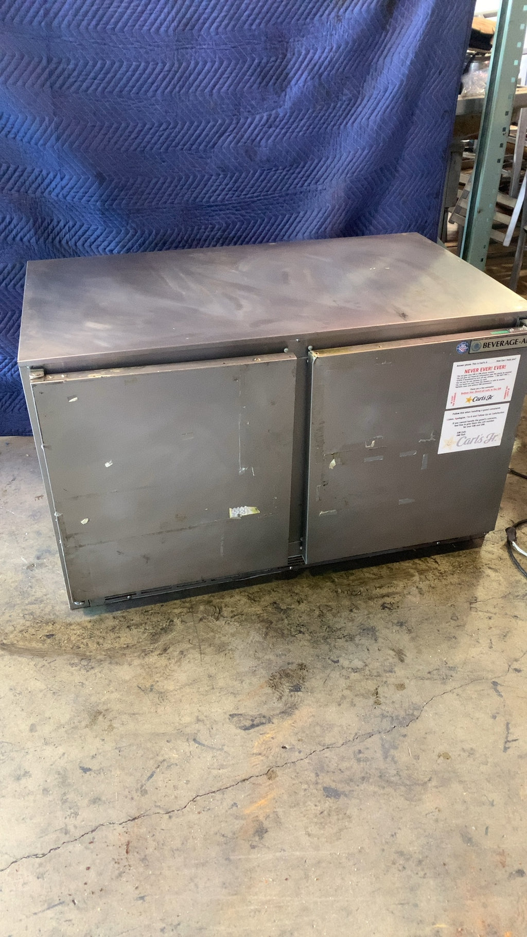 BEVERAGE-AIR CORPORATION UCR48A Refrigerator, Undercounter 2-Door Stainless Steel