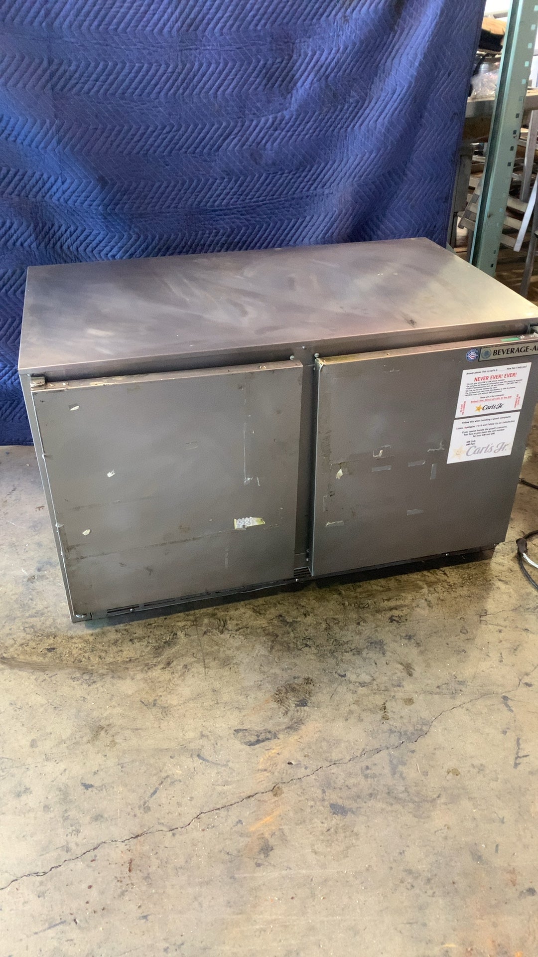 BEVERAGE-AIR CORPORATION UCR48A Refrigerator, Undercounter 2-Door Stainless Steel