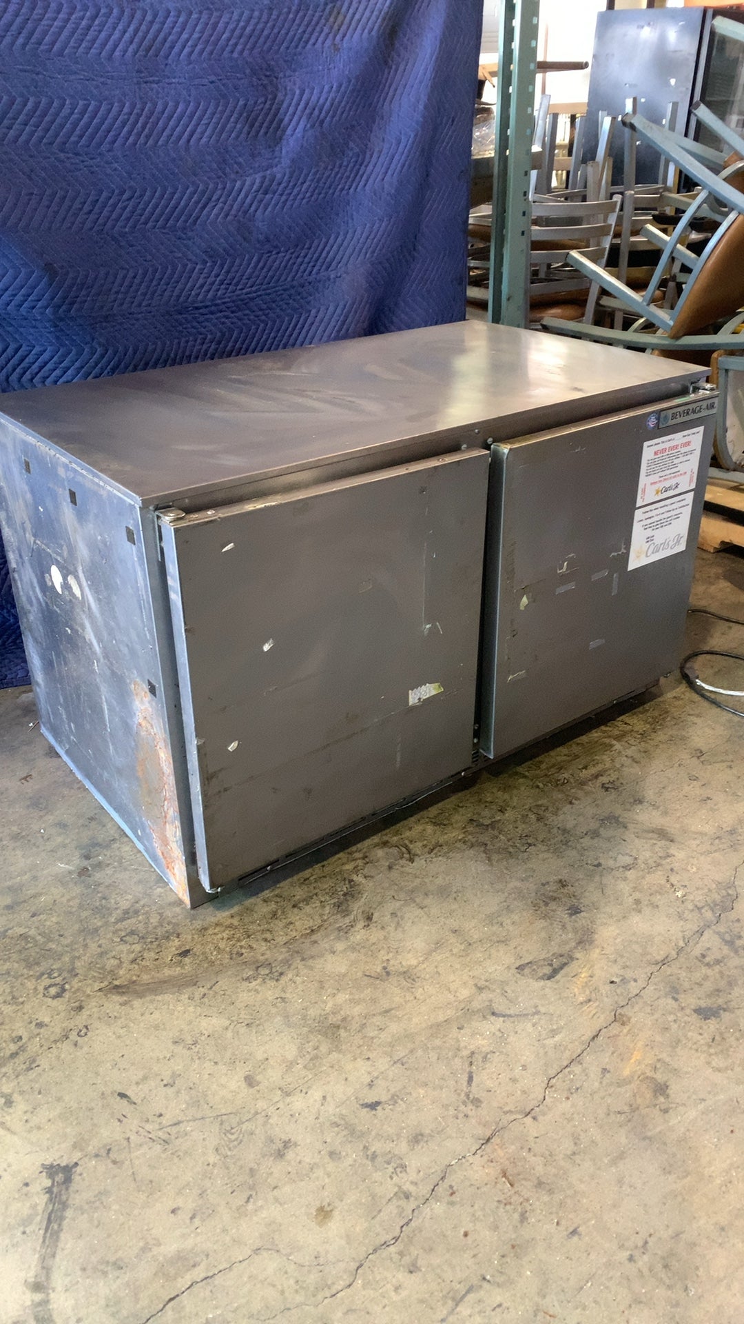 BEVERAGE-AIR CORPORATION UCR48A Refrigerator, Undercounter 2-Door Stainless Steel