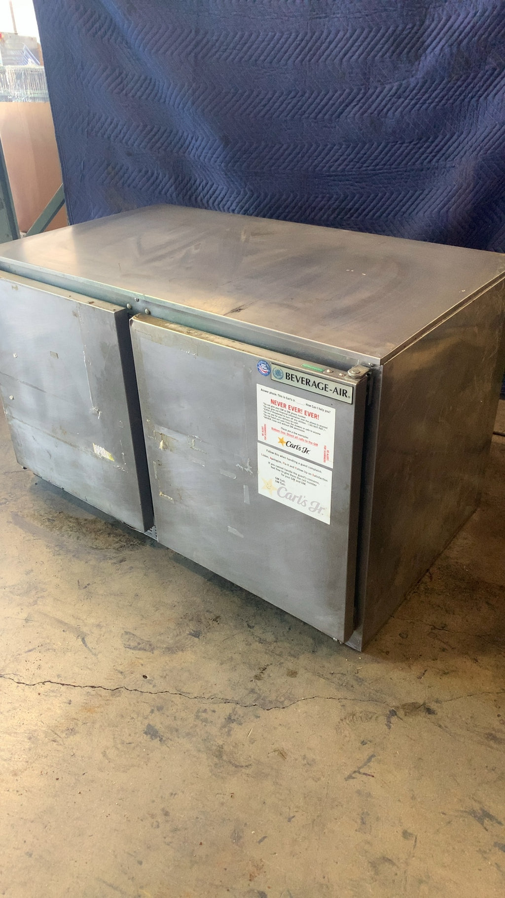 BEVERAGE-AIR CORPORATION UCR48A Refrigerator, Undercounter 2-Door Stainless Steel