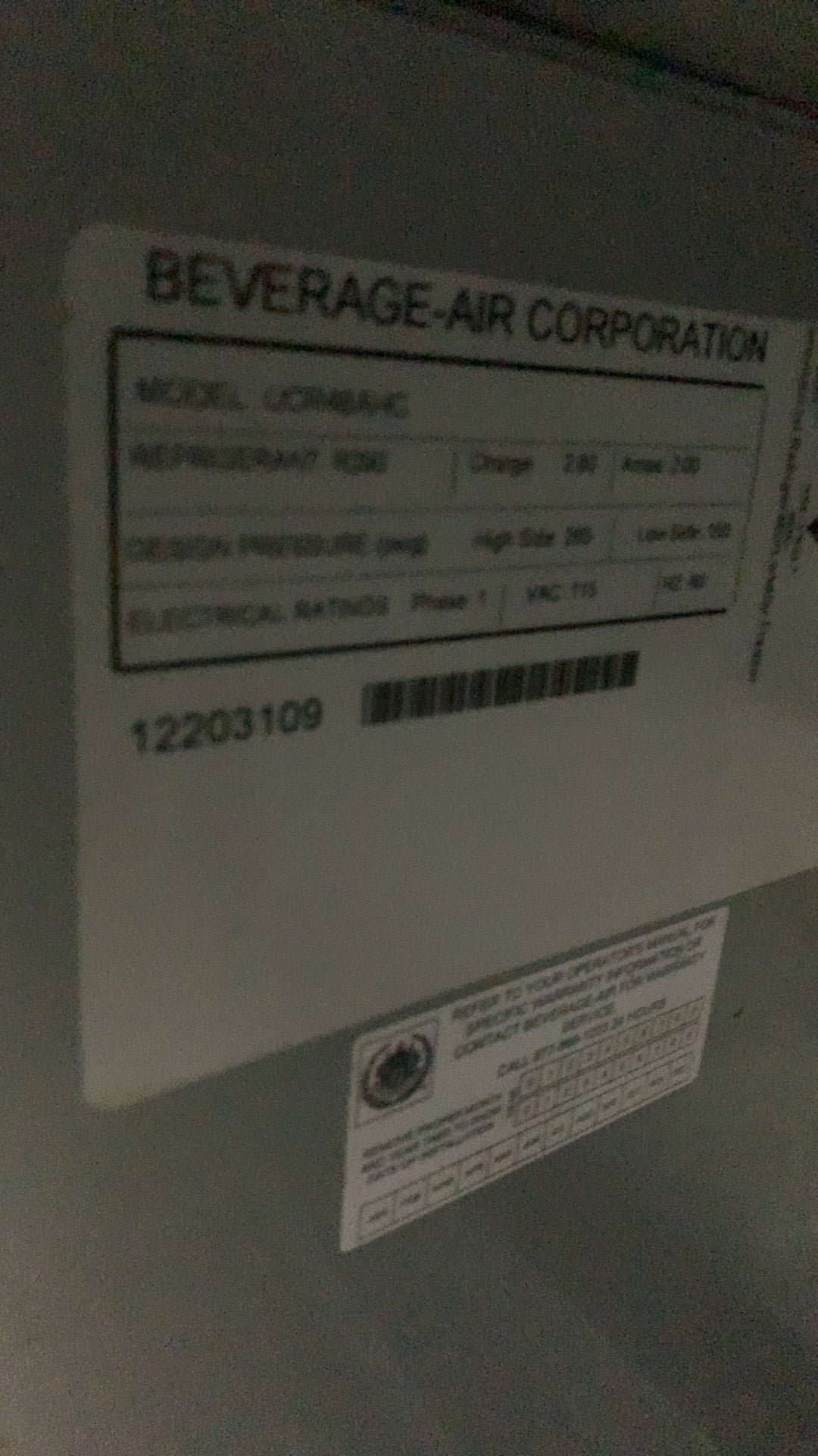 BEVERAGE-AIR UCR48A-IC Refrigerator, Under Counter 2 Solid Swing Doors