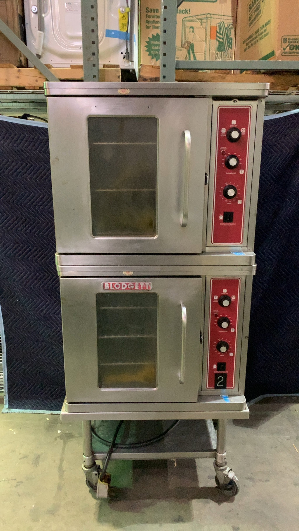BLODGETT Mark V Convection Oven, Double Deck 2 Glass Swing Doors Electric On Casters