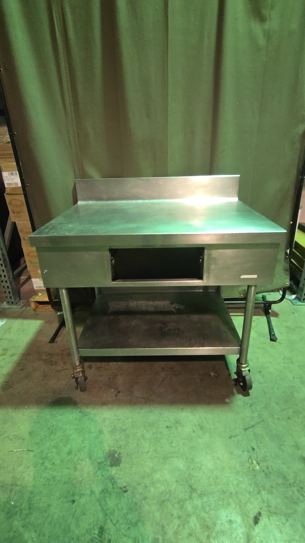 Standard Commercial Series Work Table, With Open Compartment Stainless Steel Casters