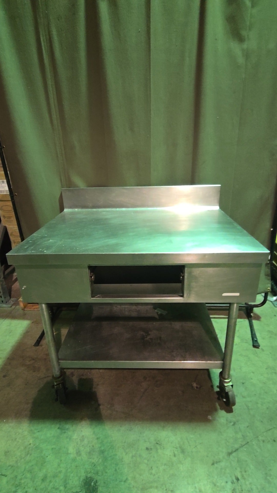 Standard Commercial Series Work Table, With Open Compartment Stainless Steel Casters