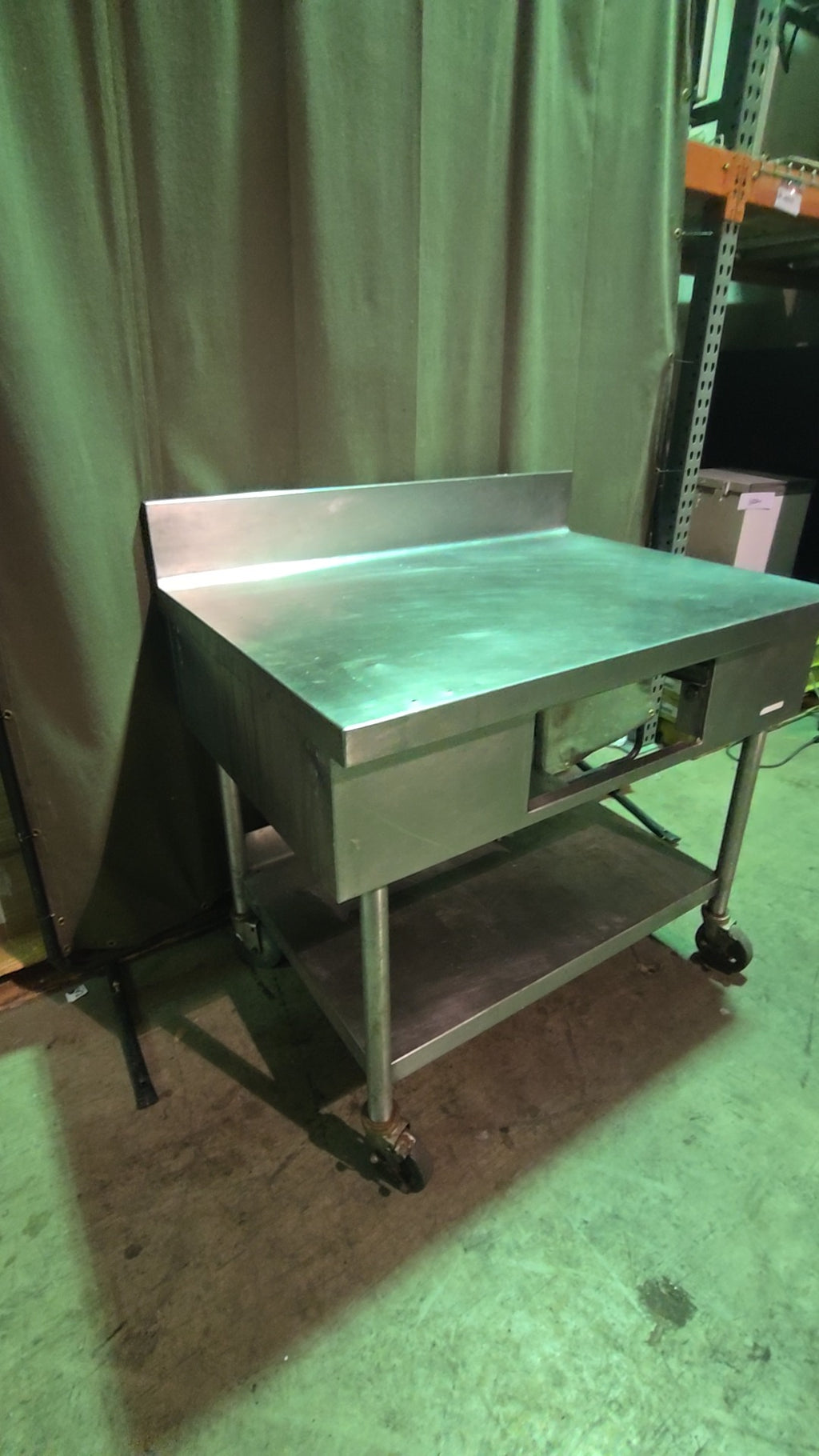 Standard Commercial Series Work Table, With Open Compartment Stainless Steel Casters
