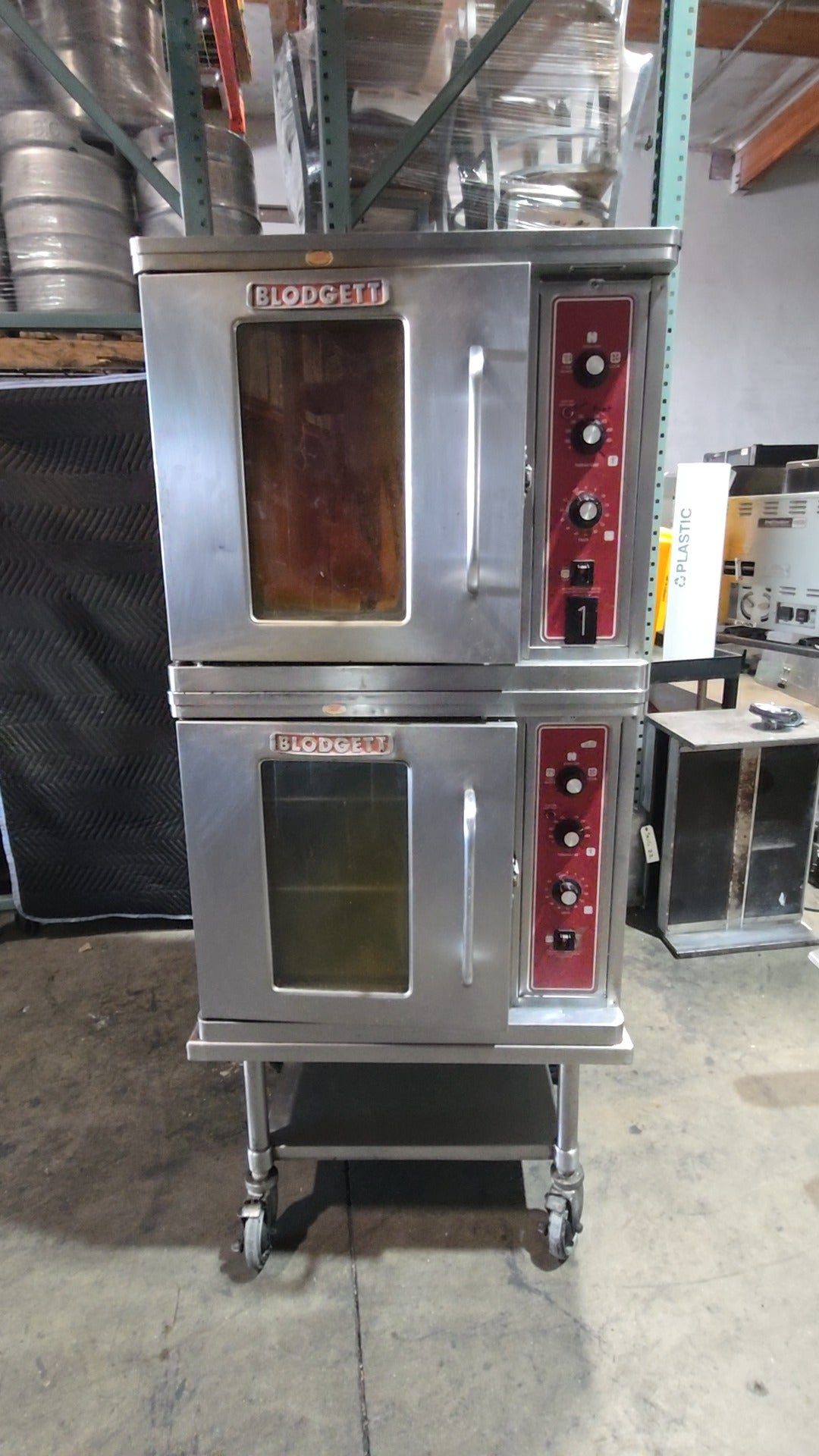 Blodgett DFG-200 Convection Oven, Double Stacked Commercial Stainless Steel Mobile