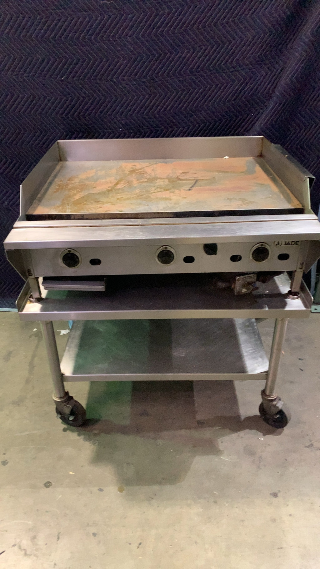 JADE JTG Series Gas Griddle, On Mobile Stand 3 Burners Stainless Steel