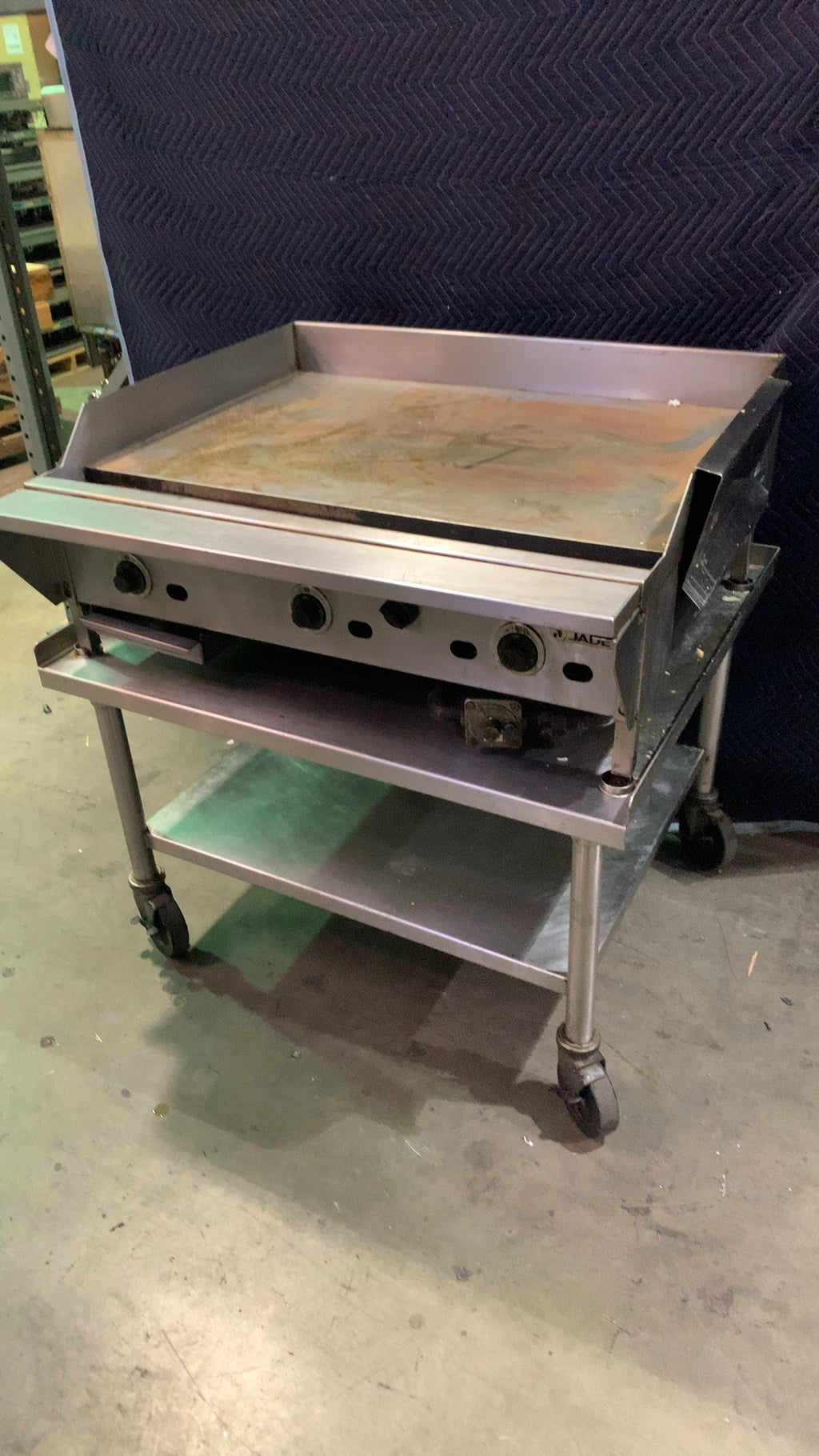 JADE JTG Series Gas Griddle, On Mobile Stand 3 Burners Stainless Steel