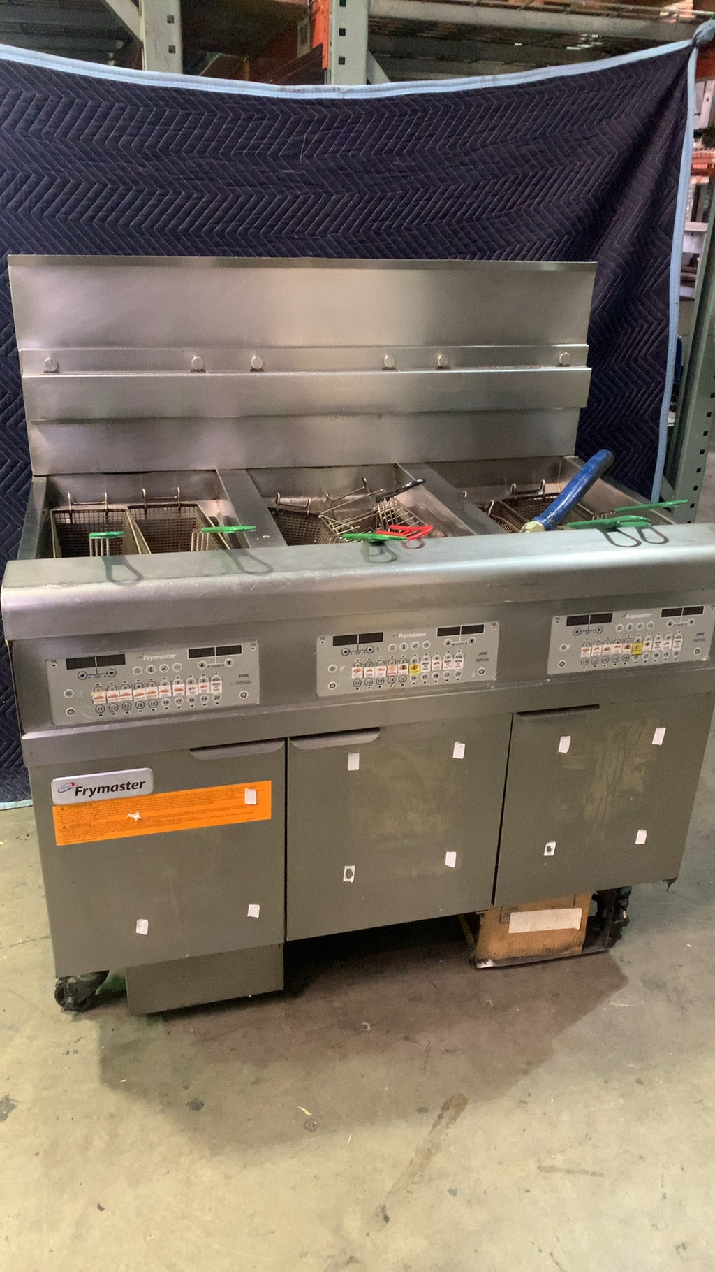 Frymaster FRC350CA Fryer, Commercial Gas Triple Vat Natural Gas Digital Controls On Casters