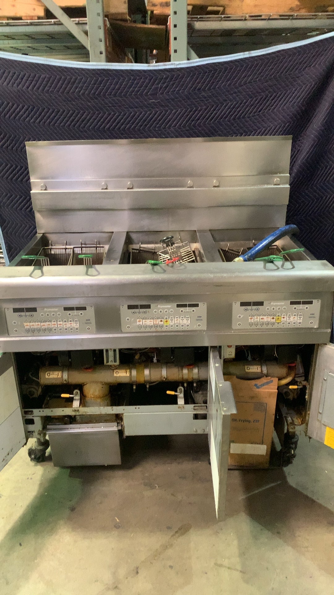 Frymaster FRC350CA Fryer, Commercial Gas Triple Vat Natural Gas Digital Controls On Casters