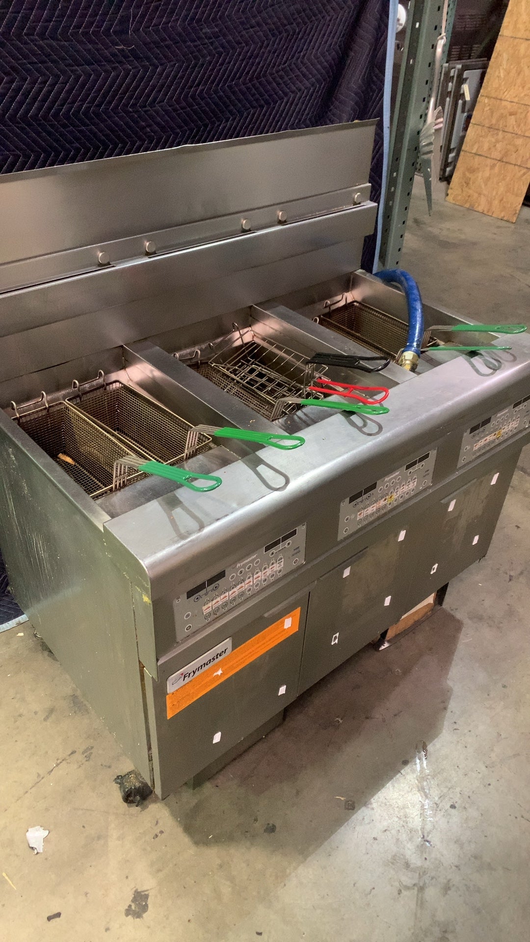 Frymaster FRC350CA Fryer, Commercial Gas Triple Vat Natural Gas Digital Controls On Casters