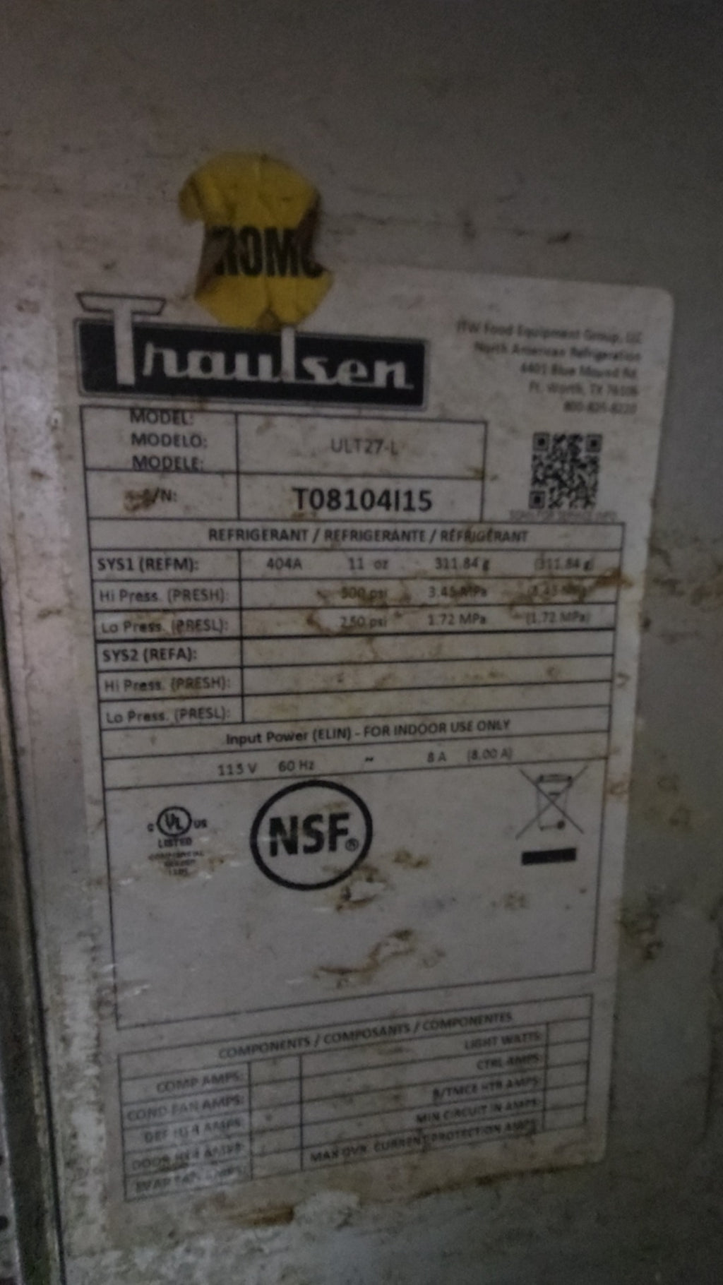 Traulsen ULT27-L Undercounter Refrigerator