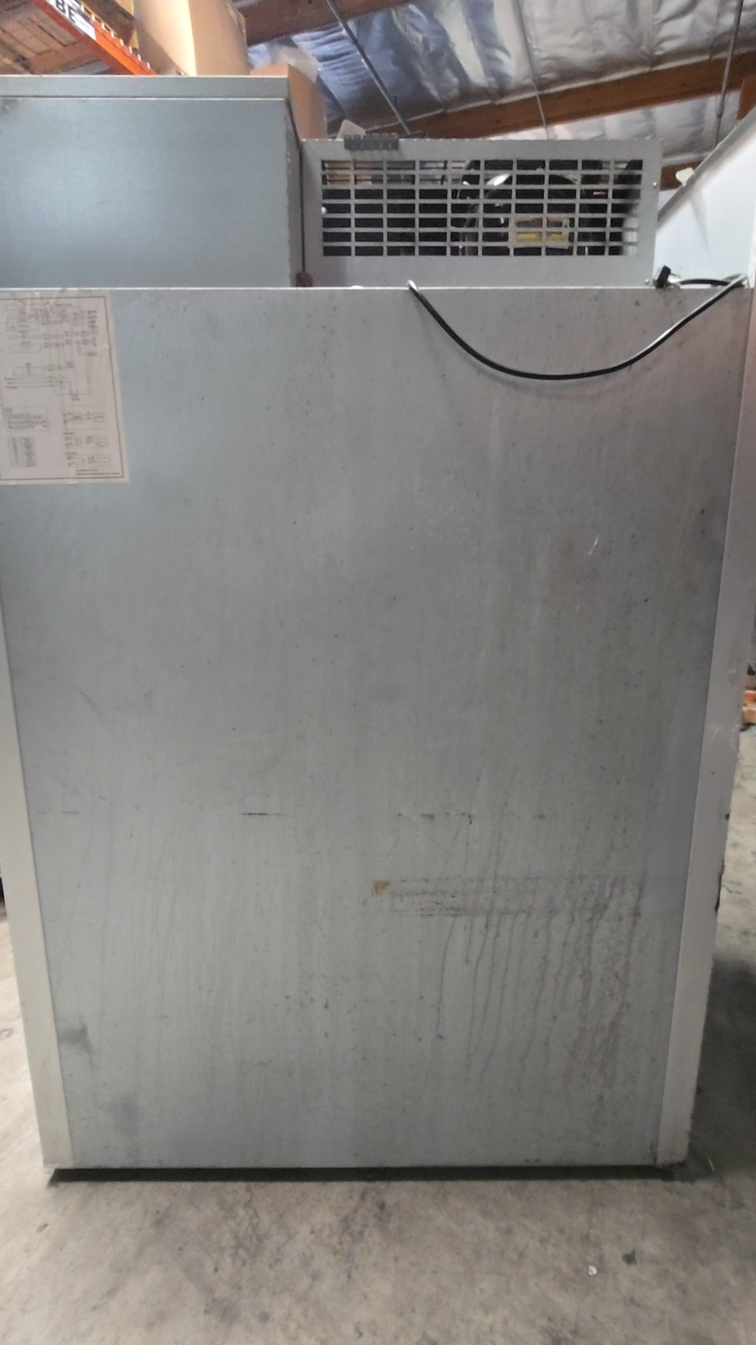 Thaalsen Reach-In Refrigerator, Two Section Solid Door 115V Electric With Wire Shelves