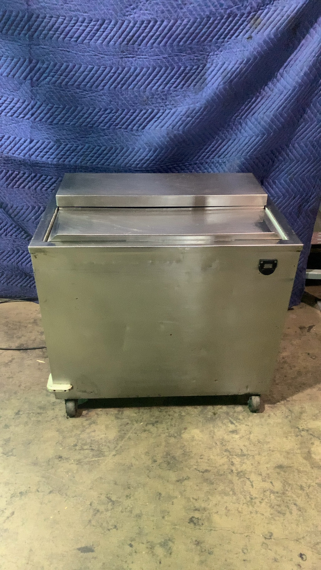 Commercial Chest Cooler/Freezer Refrigerated Unit, Mobile Stainless Steel Construction, Hinged Split Lid