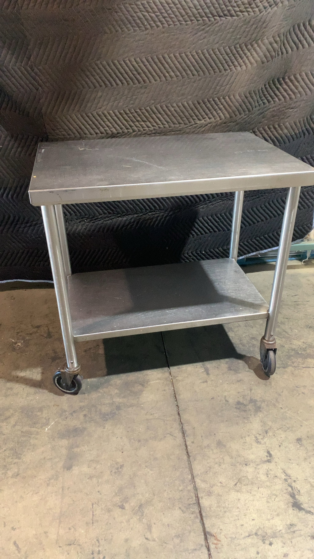 Standard Mobile Work Table, Mobile Two Shelf, Stainless Steel