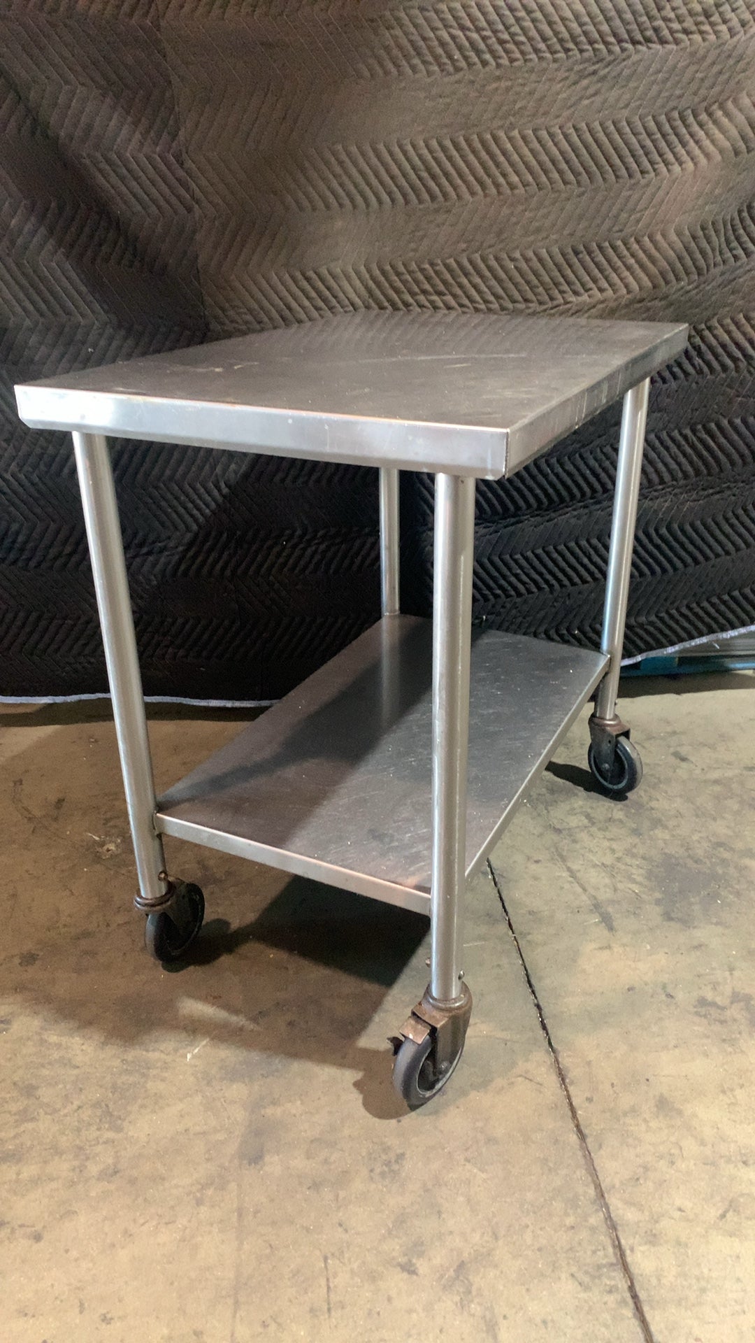 Standard Mobile Work Table, Mobile Two Shelf, Stainless Steel