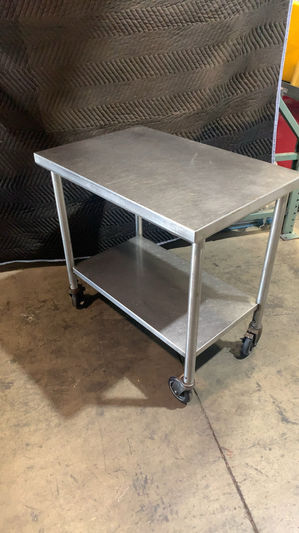Standard Mobile Work Table, Mobile Two Shelf, Stainless Steel