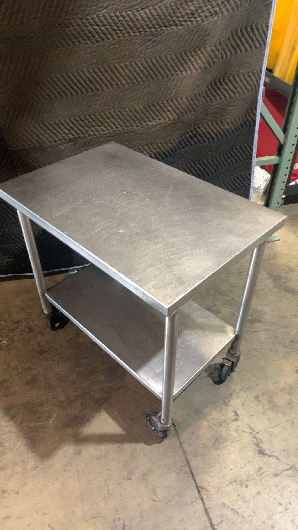 Standard Mobile Work Table, Mobile Two Shelf, Stainless Steel