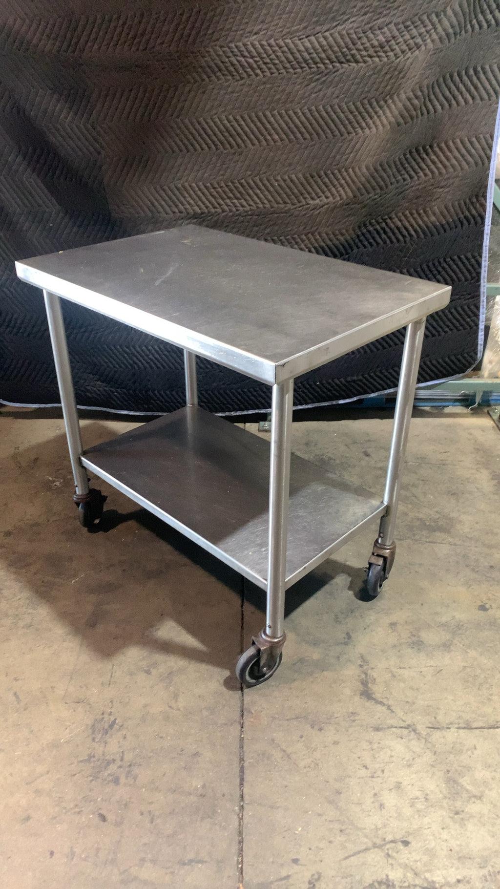 Standard Mobile Work Table, Mobile Two Shelf, Stainless Steel
