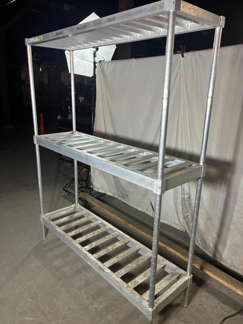 Aluminum Shelving, 3 Shelves