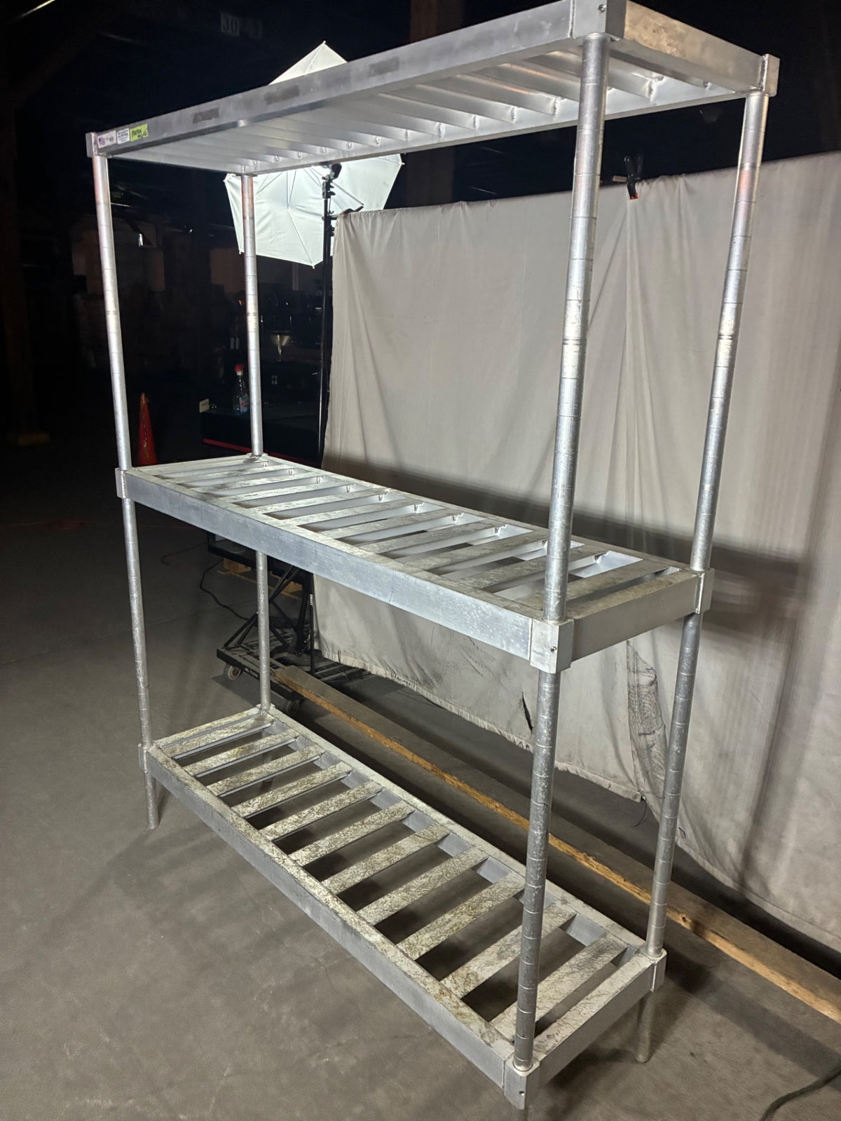 Aluminum Shelving, 3 Shelves