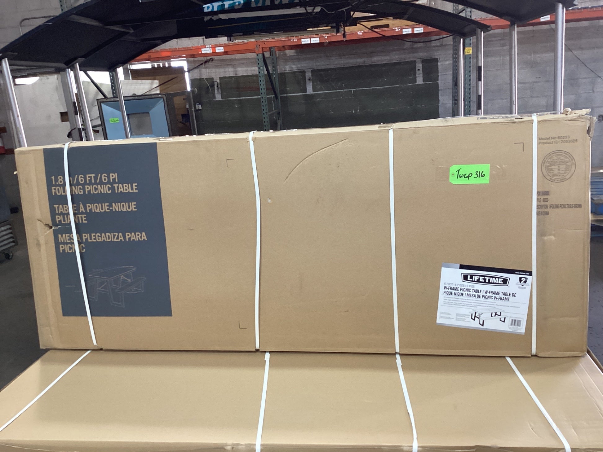 Lifetime 6-Foot W-Frame Folding Picnic Table