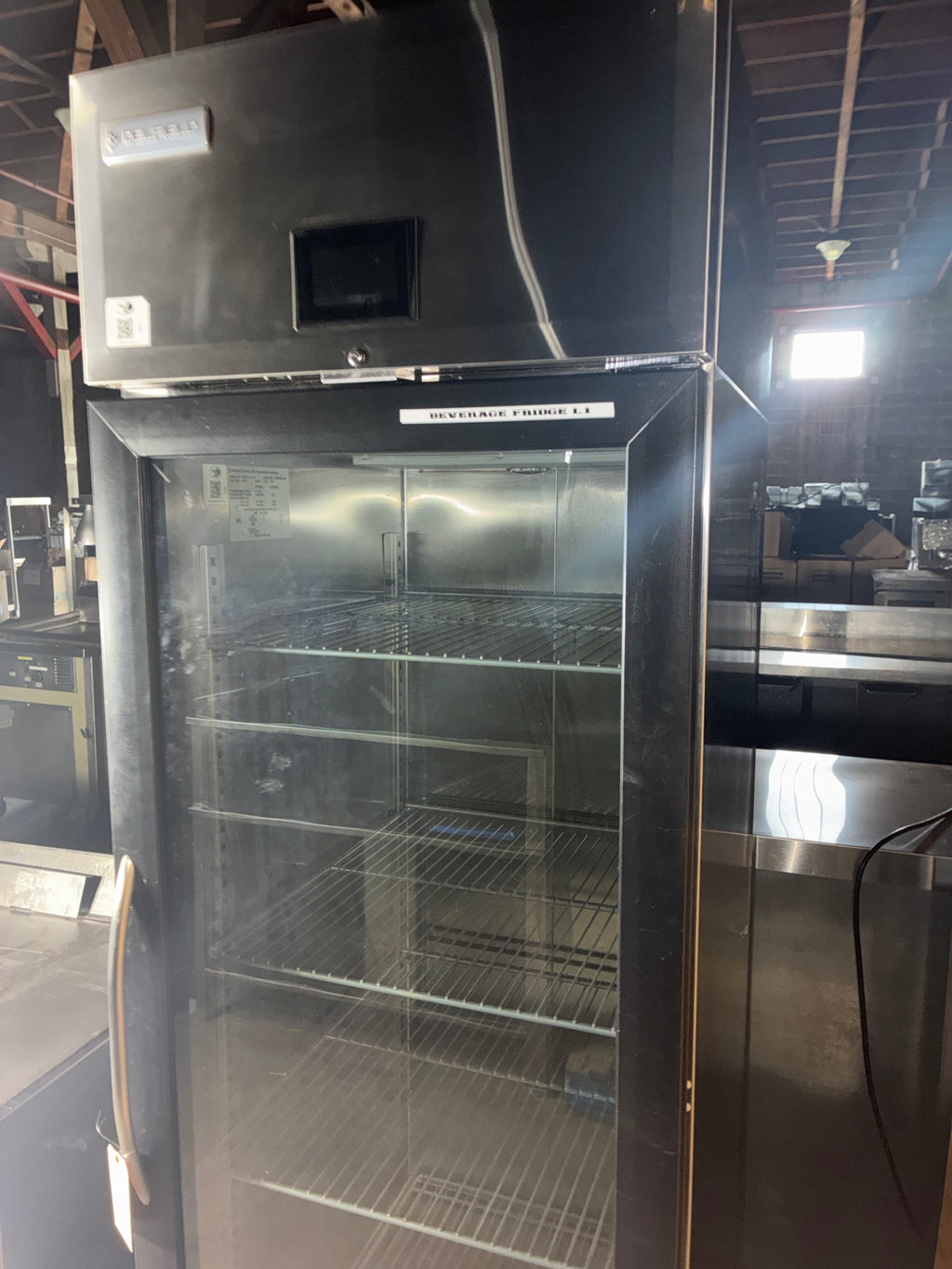 Delfield GAR1P-G-I18 Refrigerator, Upright, Single Glass Swing Door, Stainless, Mobile
