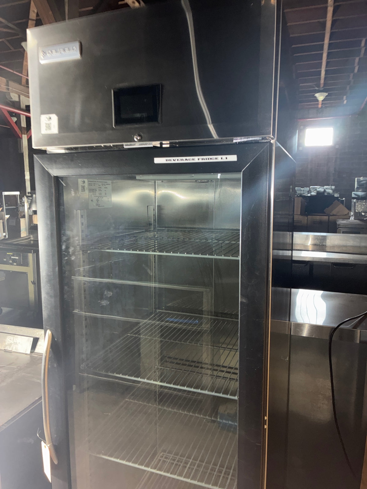 Delfield GAR1P-G-I18 Refrigerator, Upright, Single Glass Swing Door, Stainless, Mobile