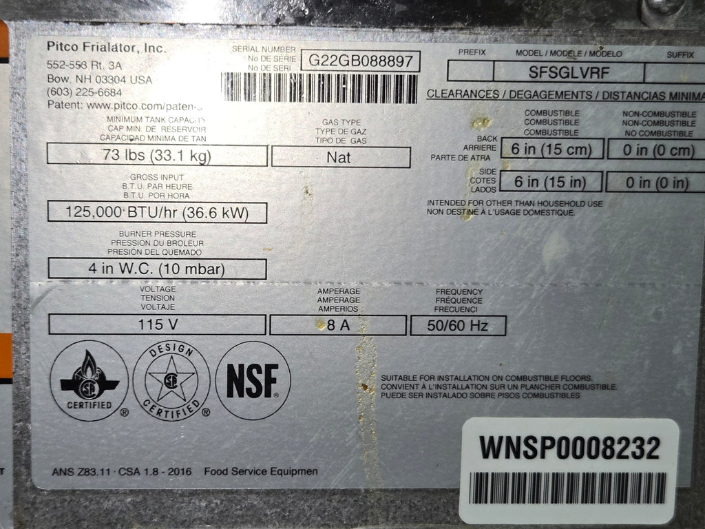 Pitco SFSGLVRF Solstice 76 lb. Reduced Oil Volume / High Output Liquid Propane Rack Floor Fryer