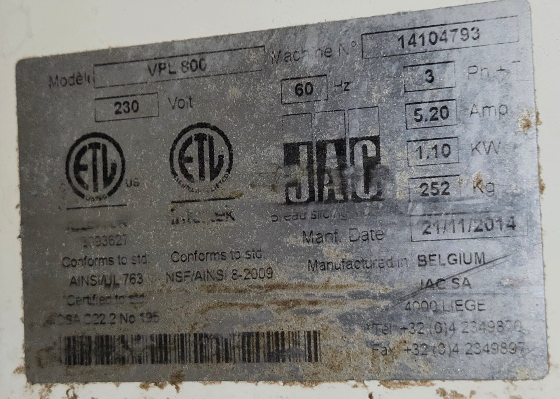 Varia Pro VPL 800 Commercial Bread Slicer