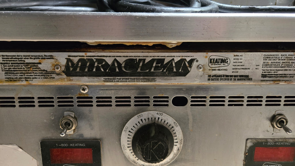 MIRACLEAN 48-inch Commercial Stainless Steel Flat Grill